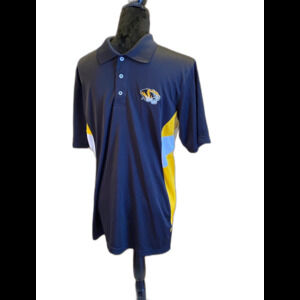 NCAA Missouri Tigers Polo Short Sleeved Mens Shirt Medium Black GO MIZZOU  !!!